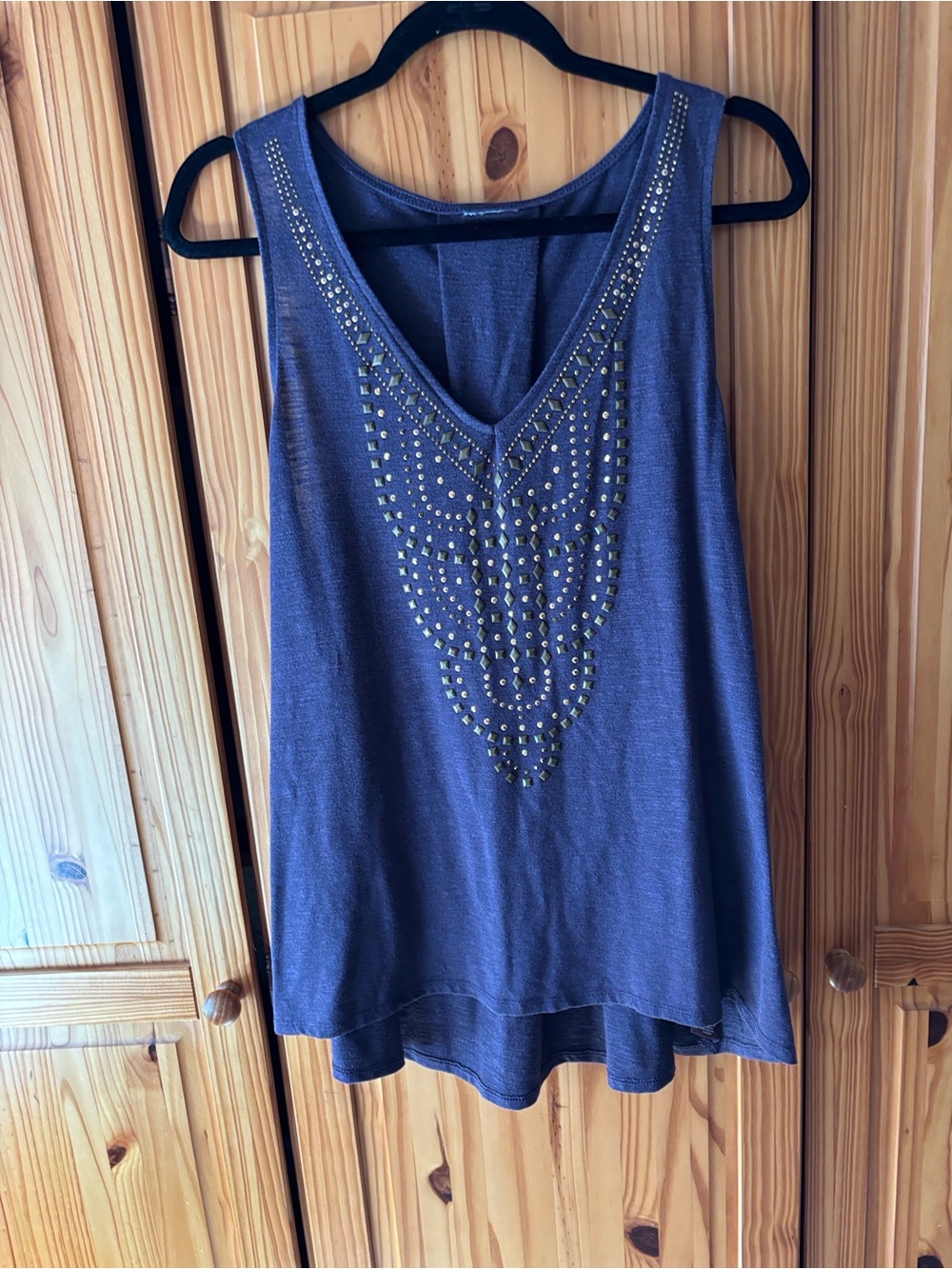 Knox Rose Purple Tank with Gold Stud Embellishment